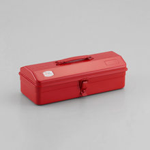  Toyo Steel Y-350 Gloss Red. Vibrant gloss red steel container with a camber-top cover and round handle, providing a bold and durable storage solution. 1.3kg.
