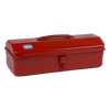 Toyo Steel Y-350 Gloss Red. Elegant gloss red steel container with a functional camber-top cover and round handle, perfect for eye-catching storage. 1.3kg.