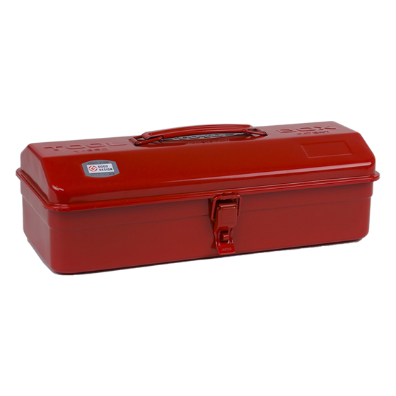 Toyo Steel Y-350 Gloss Red. Elegant gloss red steel container with a functional camber-top cover and round handle, perfect for eye-catching storage. 1.3kg.