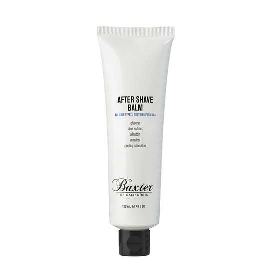 Baxter of California After Shave Balm. Alcohol-free balm that soothes razor burn and protects skin from premature aging. Essential for any men's shaving routine. 4 oz.