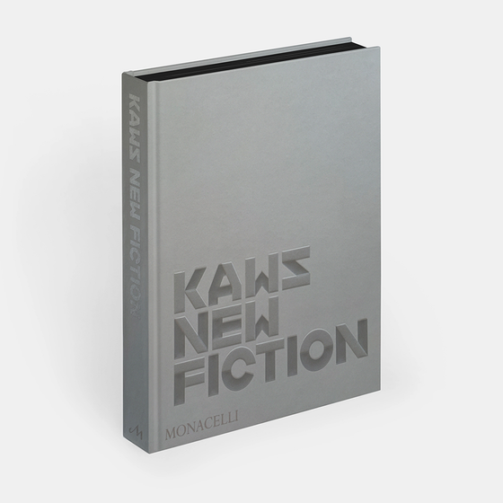 Book Club KAWS: New Fiction Documents KAWS’s 2022 London exhibition, merging physical art with augmented reality and Fortnite, showcasing his work in innovative new dimensions.