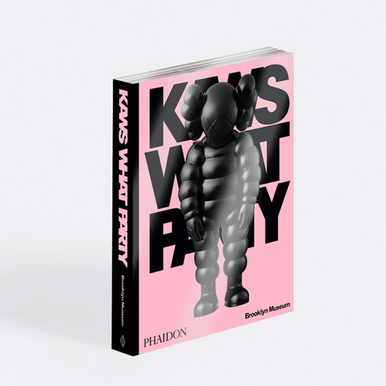 Book Club KAWS: What Party Black on Pink Edition A striking monograph showcasing KAWS’s iconic art, with exclusive sketches and behind-the-scenes images, presented in a bold black and pink design.