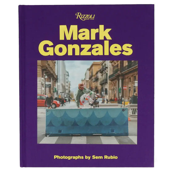 Book Club. Mark Gonzales - Sem Rubio is a vivid monograph celebrating the iconic skateboarder and artist Mark Gonzales, featuring Sem Rubio's striking photography and insights from collaborators like Spike Jonze and Tony Hawk.