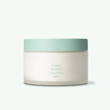  Corpus Nº Green Body Butter. Enriched with Bergamot, Pink Lemon, Orange Blossom, and Cardamom for a nourishing, hydrating treatment in a sleek, elegant jar. 5.5 fl oz.