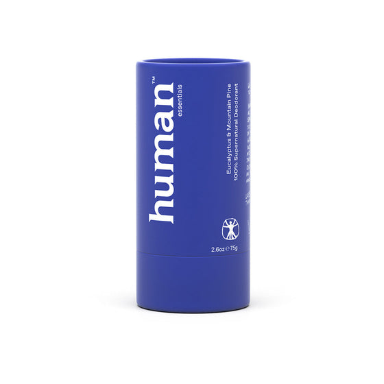 Human Essentials Eucalyptus and Mountain Pine Deodorant: A refreshing blend of Eucalyptus and Mountain Pine for a crisp, invigorating scent and all-day freshness. 2.65 oz.