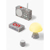 Full layout of the love white gift set contents with Keith Haring artwork, highlighting each included Lexon product in clear view.