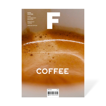  Magazine F - Issue 18 Coffee. A close-up of coffee foam, showcasing intricate patterns and textures on the surface of a freshly brewed coffee.