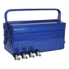 Toyo Steel GT-470 Blue. Functional blue steel toolbox featuring ample volume storage, adjustable and removable dividers, and 4 attachable wheels. 7.3kg.