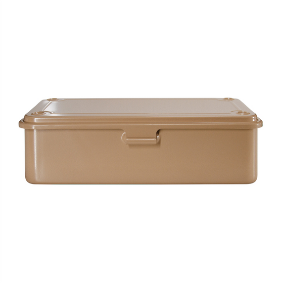 Toyo Steel T-190 Beige. Compact matte beige steel box with seamless construction, ideal for organizing small items. Durable and portable. 0.4kg.