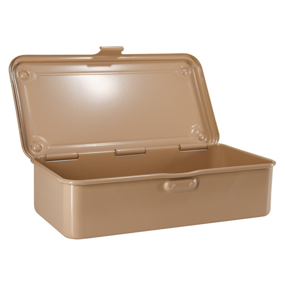 Toyo Steel T-190 Beige. Open view showing the interior of the matte beige steel box, designed for easy access and organization. 0.4kg.