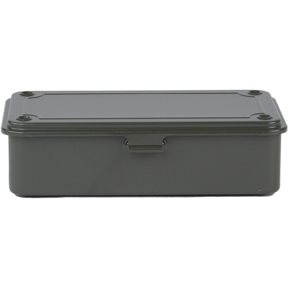 Toyo Steel T-190 Moss Green. Compact steel box with a matte moss green finish, designed for durability and stackability. Ideal for organizing small items. 0.4kg.