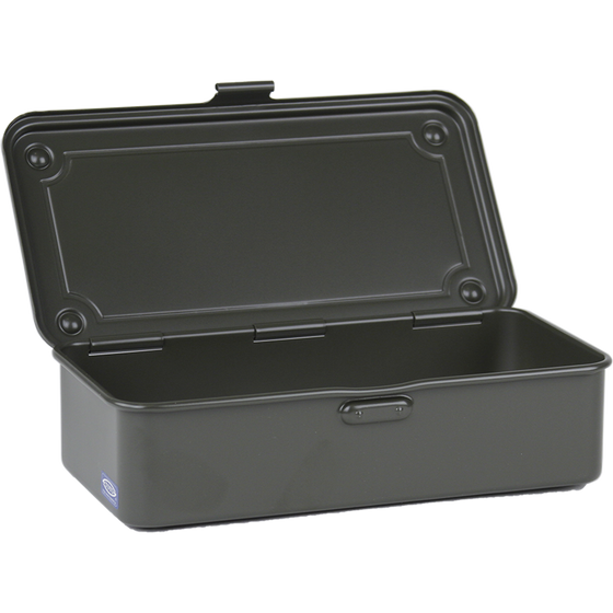 Toyo Steel T-190 Moss Green. Open view revealing the interior of the matte moss green steel box, designed for efficient organization and easy access. 0.4kg.