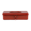 Toyo Steel T-320 Red. Compact matte red steel toolbox featuring a seamless design and round handle, ideal for secure and organized storage. 1.0kg.