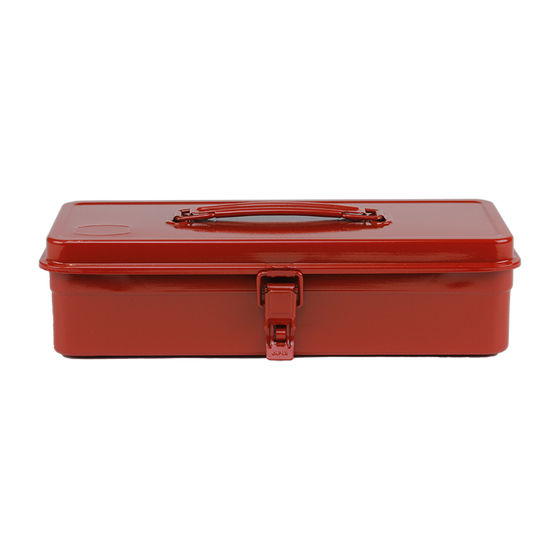 Toyo Steel T-320 Red. Compact matte red steel toolbox featuring a seamless design and round handle, ideal for secure and organized storage. 1.0kg.