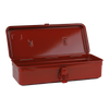 Toyo Steel T-320 Red. Sleek matte red toolbox with a round handle and cylinder lock, designed for durability and practical use. 1.0kg.