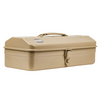 Toyo Steel Y-350 Beige. Elegant glossy beige steel container with a practical camber-top cover and a round handle, designed for versatile use. 1.3kg.