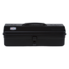 Toyo Steel Y-350 Black. Elegant black steel container with a camber-top cover and round handle, providing a sleek and functional storage solution. 1.3kg.