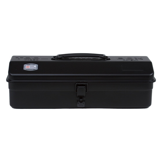 Toyo Steel Y-350 Black. Elegant black steel container with a camber-top cover and round handle, providing a sleek and functional storage solution. 1.3kg.