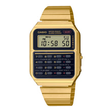  Casio CA500WEG-1A Vintage Watch. Retro digital watch with calculator functions, featuring a metallic case and band. Includes 8-digit calculator, 1/100-second stopwatch, and alarm.