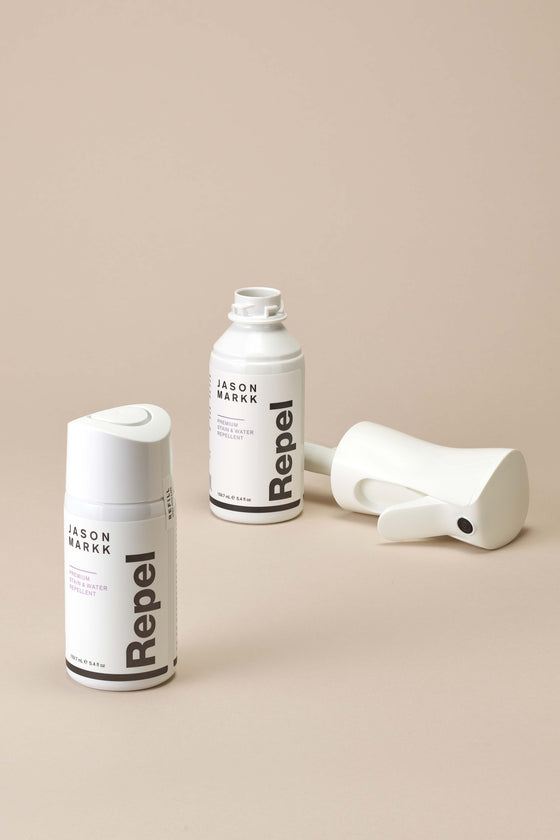 Jason Markk Repel Refill. Eco-friendly, water-based refill designed to replenish Repel, offering a durable, breathable barrier for all absorbent materials while reducing environmental impact.